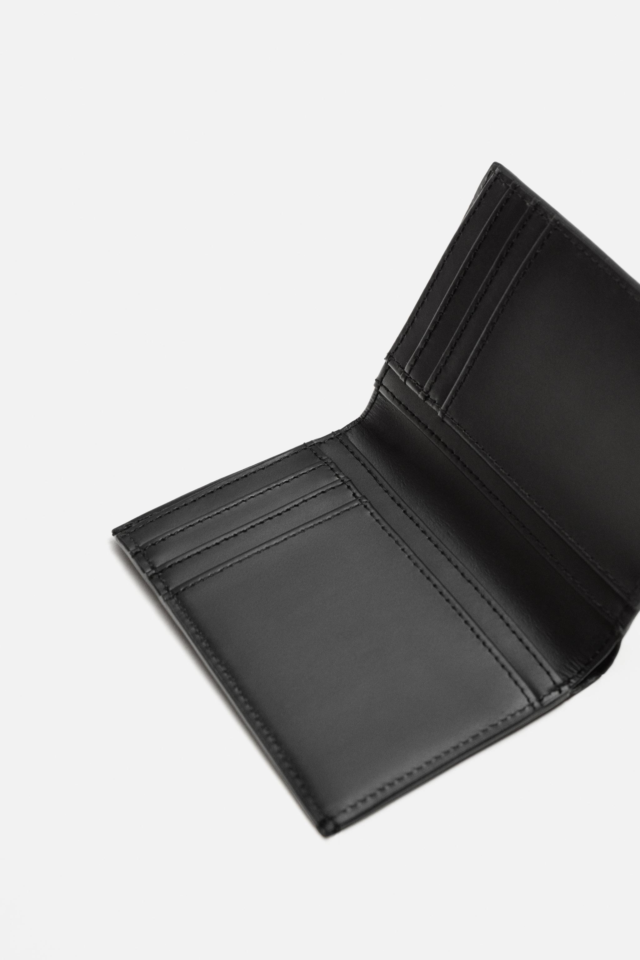 ★ドイツ発*ZARA*新作*本革カードホルダー/BLACK★ ZARA ザラ ショルダーバッグ 黒 合成皮革 カードポケット付き
