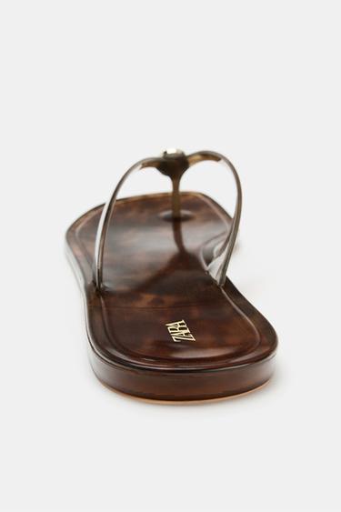 SANDALES PLATES AVEC DÉCOR - Multicolore de Zara - Image 6