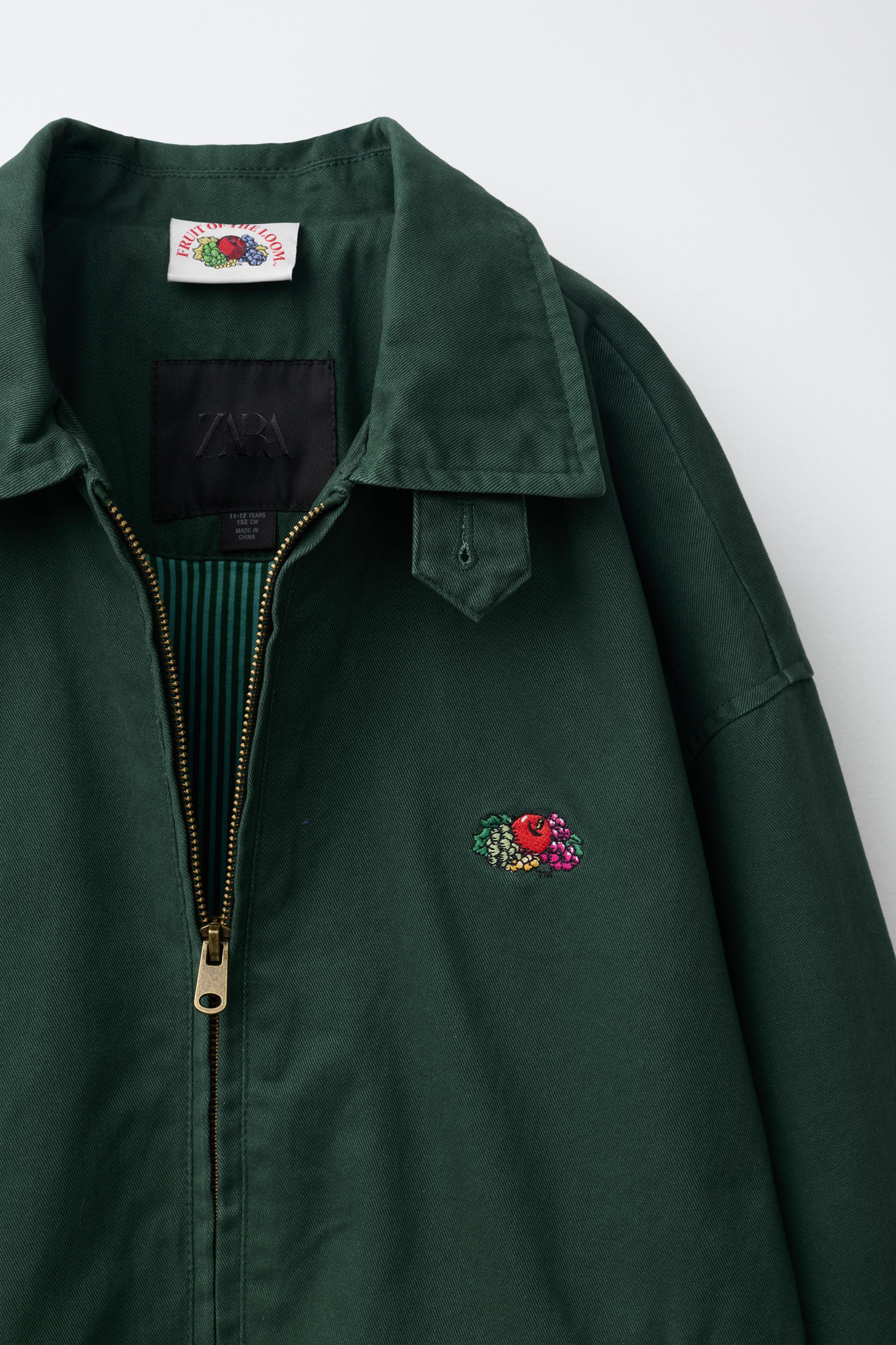 FORSOMEONE 玉虫色 WL TINS JACKET 48 FRUIT OF THE LOOM™ EMBROIDERED JACKET - Mid-green | ZARA United States