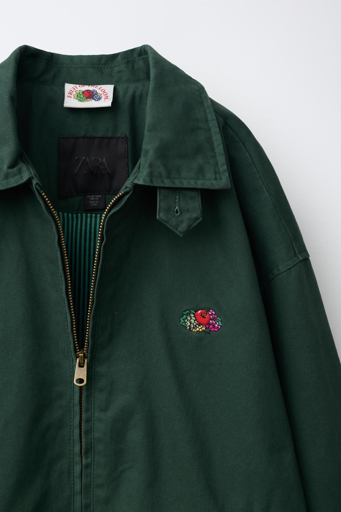 Детская куртка Zara Fruit OF the Loom™ Embroidered, цвет: Зелёный — фото 3
