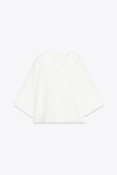 CHEMISE KIMONO COTON - Blanc de Zara - Image 4