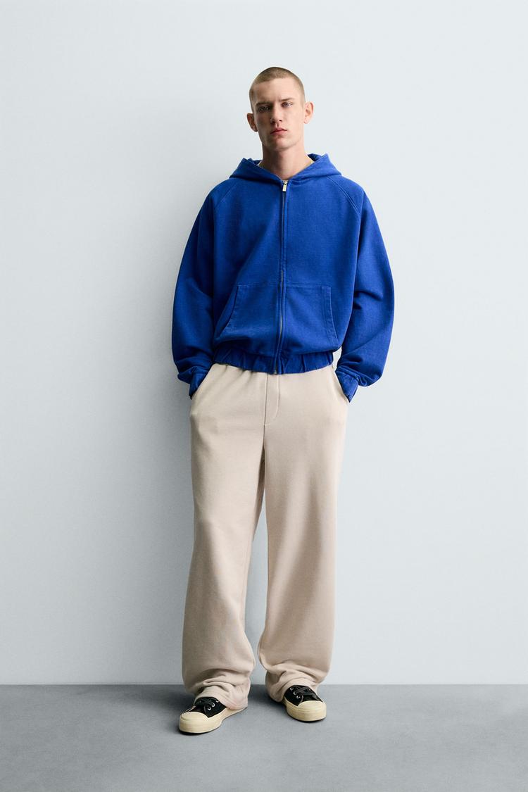 PANTALON DE JOGGING COUPE AMPLE Beige clair ZARA France