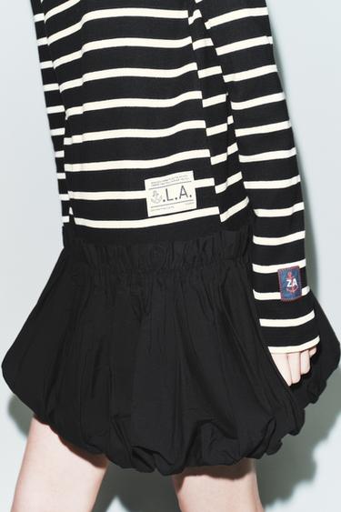 STRIPED COMBINED DRESS - Black by Zara - Image 2
