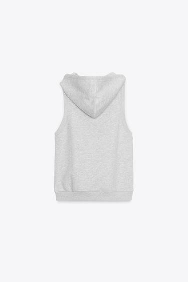 FLEECE HOODED GILET - Grey marl by Zara - Image 7