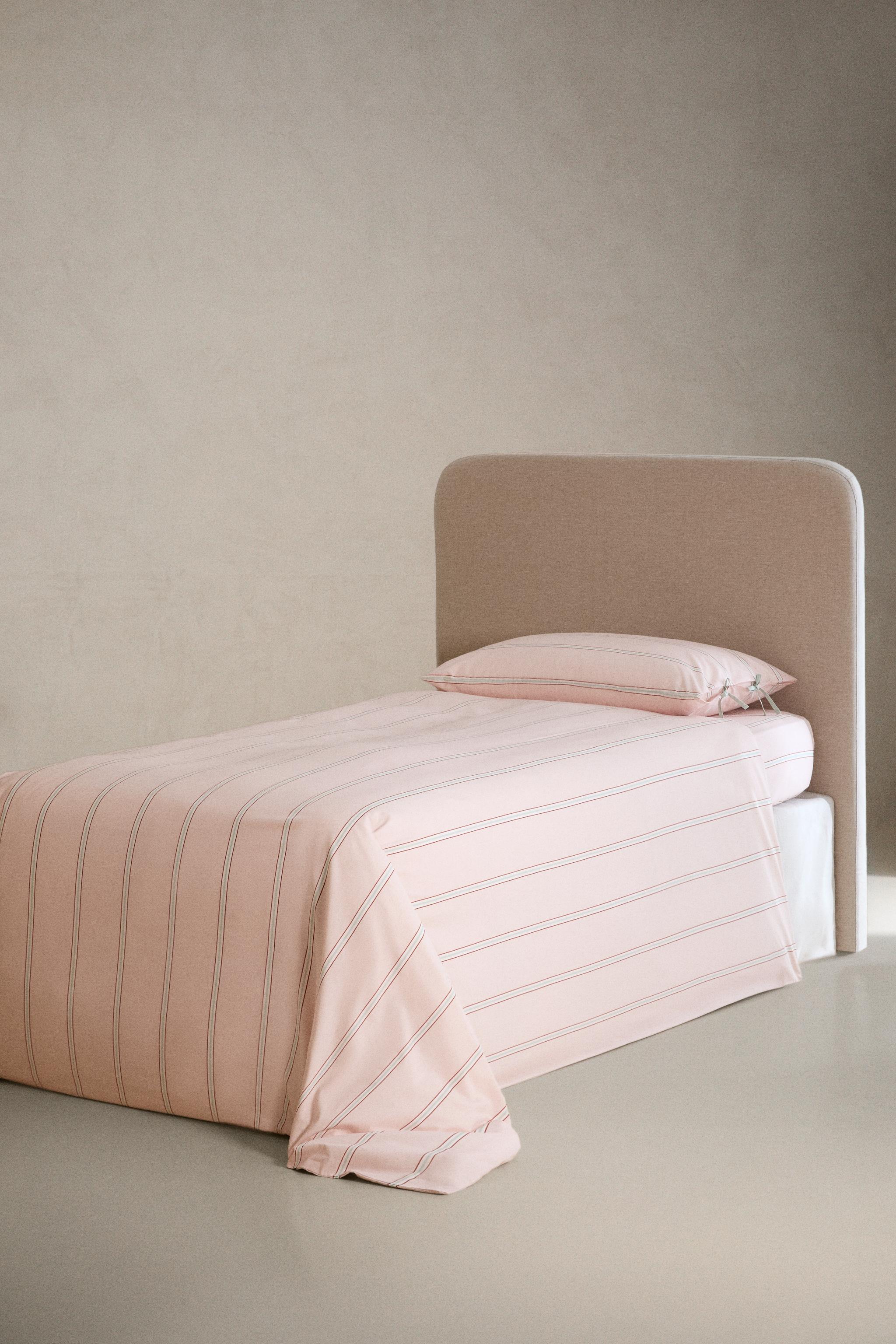 KIDS STRIPED DUVET COVER — Pink