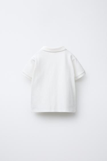 BASIC POLO SHIRT - White by Zara - Image 2