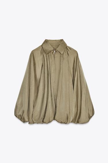 PUFFED BOMBER JACKET - ZW COLLECTION - Light khaki by Zara