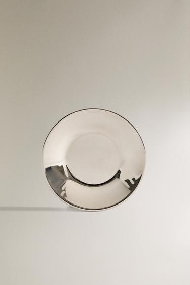 Zara SHINY METAL BATHROOM SOAP DISH - Silver - Image 0