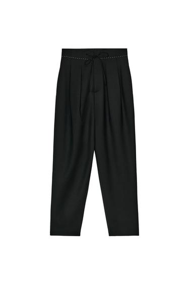 ZW COLLECTION LIMITED EDITION TOPSTITCHING TROUSERS - Black by Zara