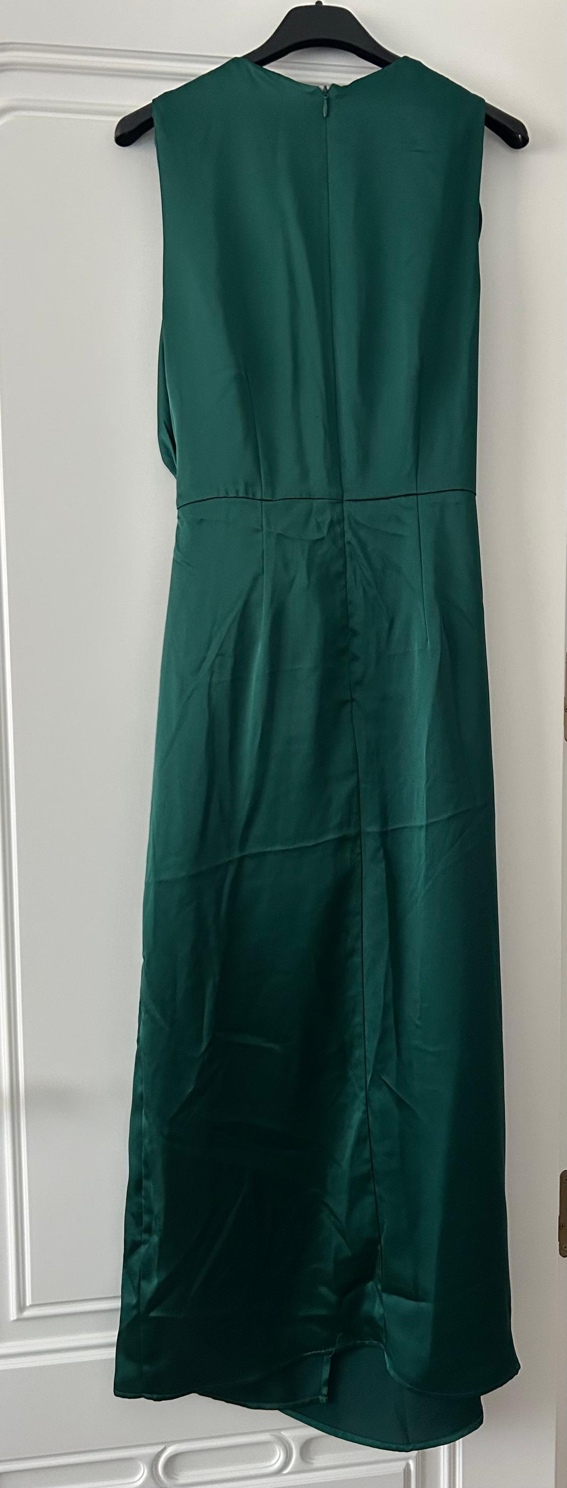 SATIN-FINISH DRESS WITH DRAPED DETAIL - Image 3