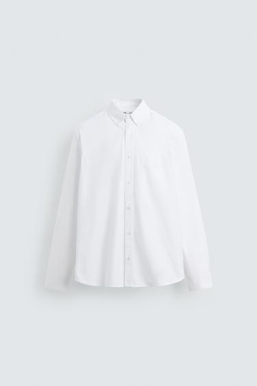 CAMISA OXFORD - Blanco de Zara