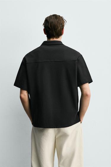 POLO RELAXED FIT À ZIP - Noir de Zara - Image 2