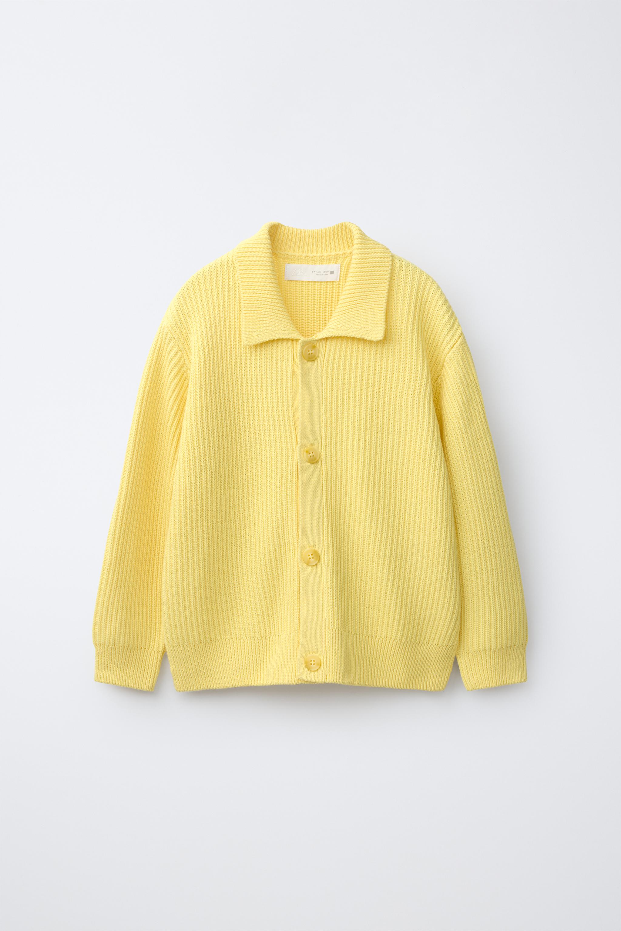 ニットカーディガン - イエロー | ZARA Japan / 日本
