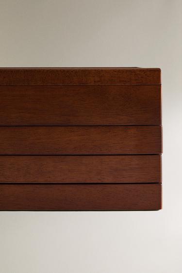 GRANDE BOÎTE À BIJOUX EN BOIS - Marron de Zara - Image 4