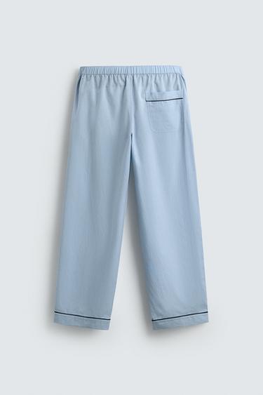 PANTALON DE PYJAMA JACQUARD - Bleu ciel de Zara - Image 6