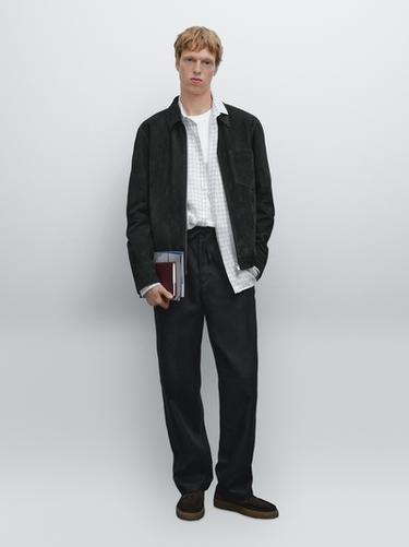 Zara Suede leather jacket - Bluish