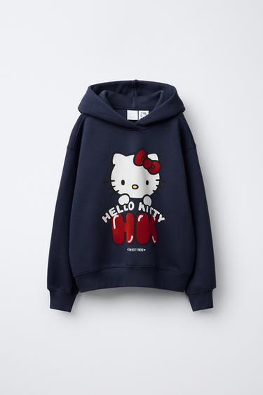 HELLO KITTY © SANRIO JOGGING HOODIE - Navy blue by Zara