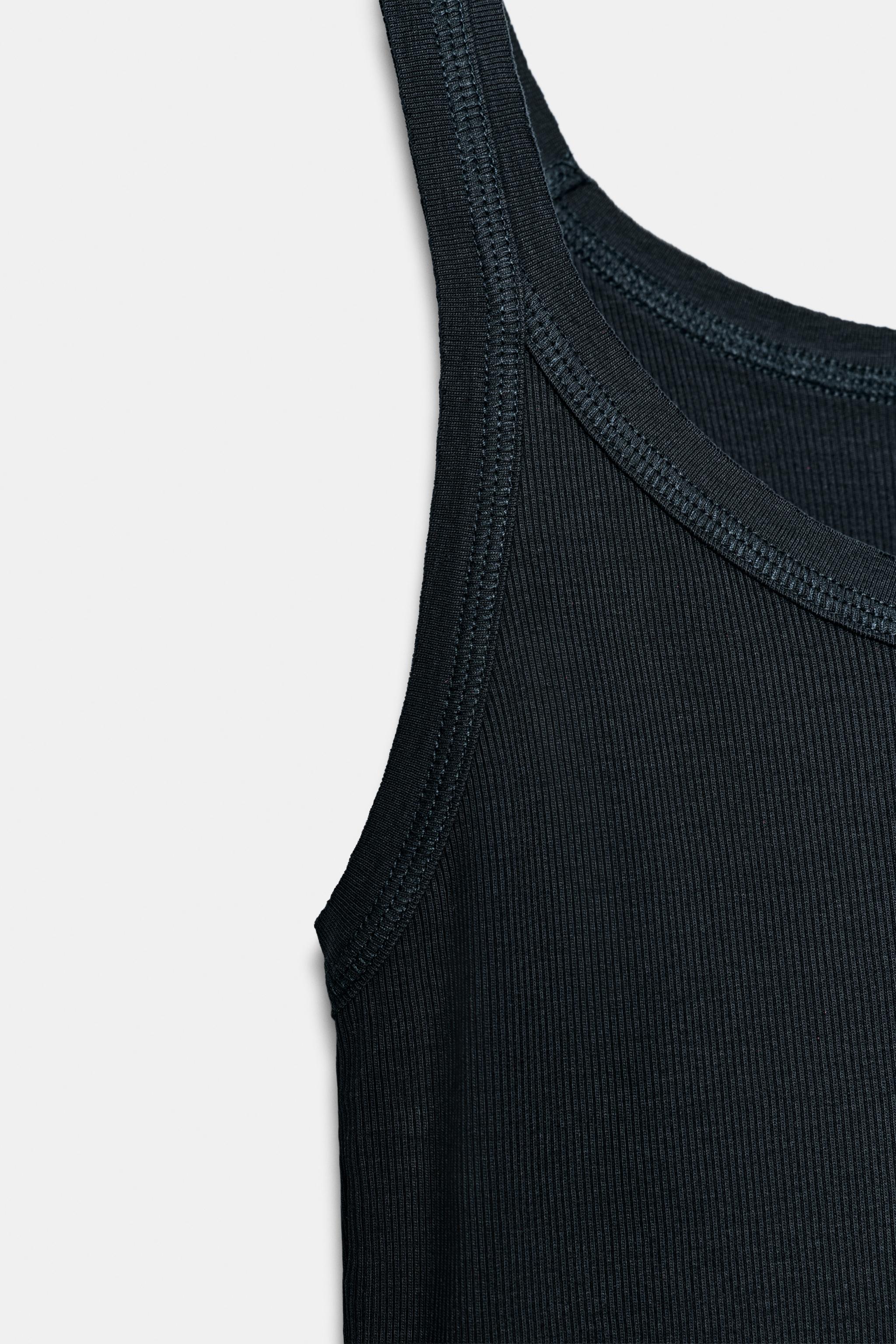 COTTON RIBBED STRAP TOP