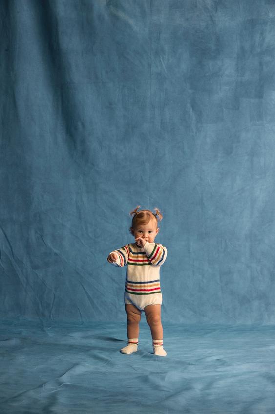 BODY EN MAILLE RAYÉ EN LAINE FRUIT OF THE LOOM™ - Écru de Zara - Image 4