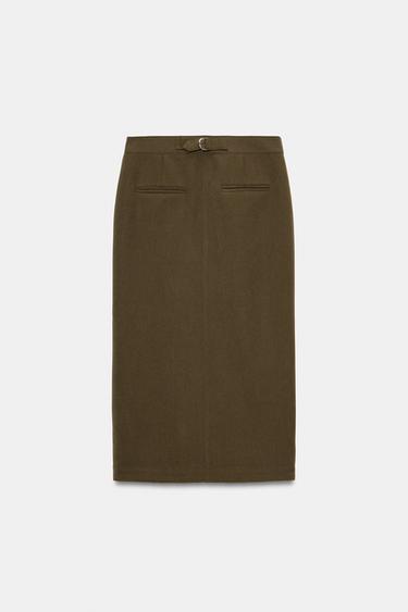 PENCIL MIDI SKIRT - Tobacco by Zara - Image 7