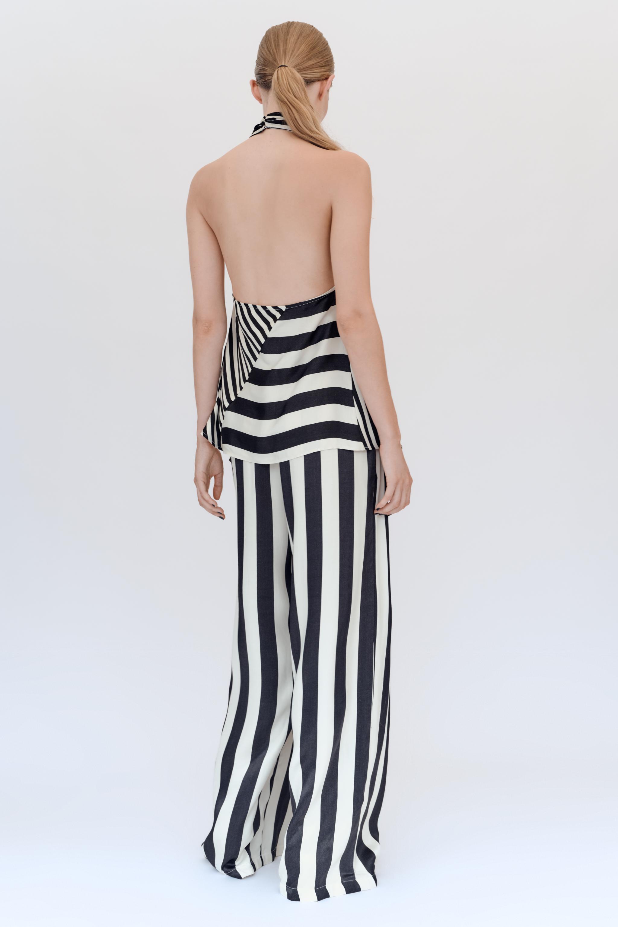 Zara Çizgili Geniş Paça Pantolon görsel 3