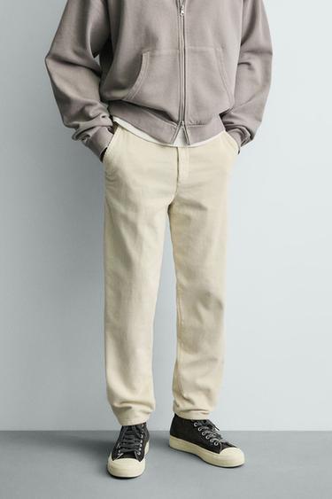 CARROT FIT CORDUROY TROUSERS - Ecru by Zara