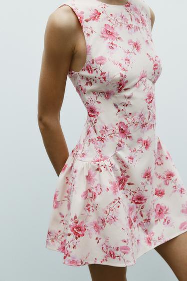 POPLIN FLORAL PLAYSUIT DRESS - Pinks by Zara - Image 2