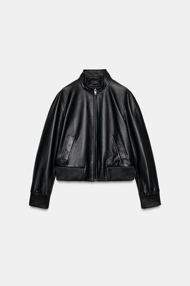 BLOUSON BOMBER EN CUIR ZW COLLECTION LIMITED EDITION - Noir de Zara - Image 5