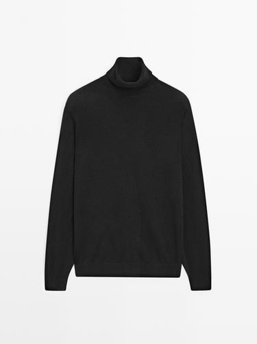 Zara Wool blend knit sweater with high neck - Black
