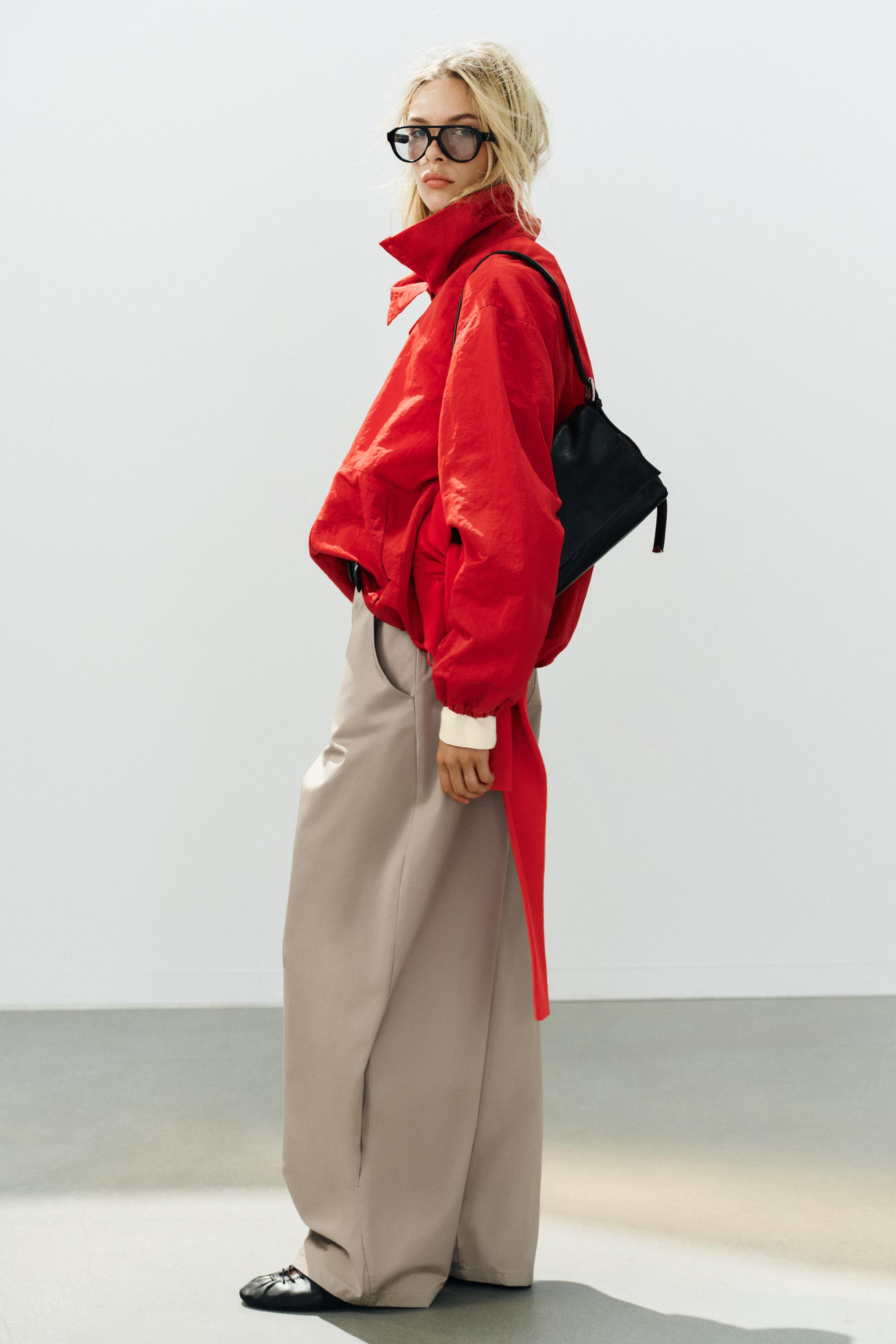 Женские брюки Zara BELTED VOLUME PANTS — фото 3