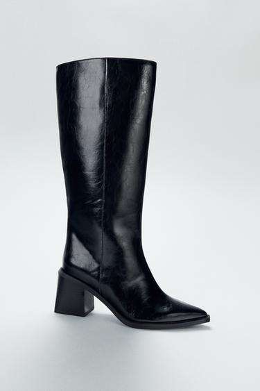 ВИСОКІ ЧОБОТИ НА ПІДБОРАХ - Чорний Zara
