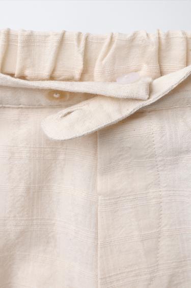 PANTALON DROIT STRUCTURÉ - Beige clair de Zara - Image 3
