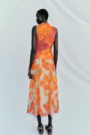JUPE MI-LONGUE IMPRIMÉ FLORAL - Multicolore de Zara - Image 3