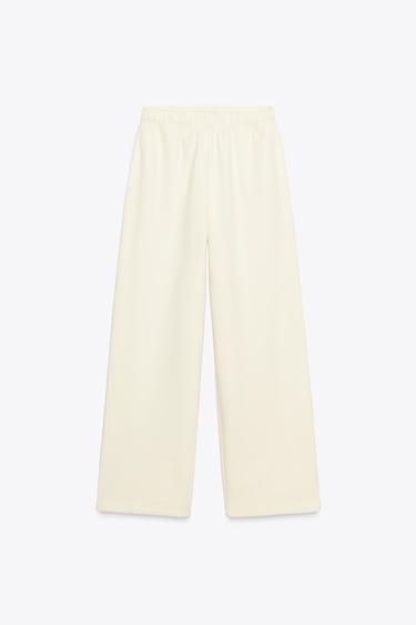 Zara STRAIGHT BASIC PLUSH PANTS - Yellow