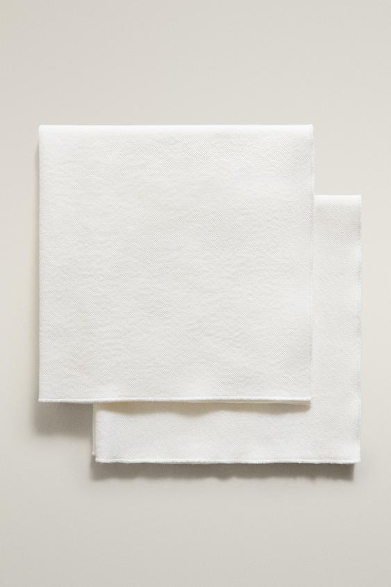 COARSE COTTON NAPKINS (PACK OF 2) - White by Zara - Image 0