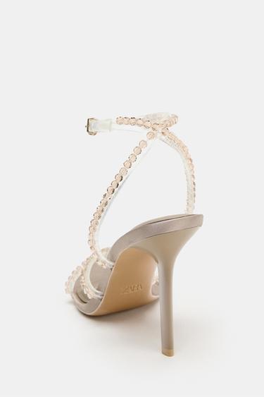 SANDALES À TALONS ET DÉCORS - Gris taupe de Zara - Image 5