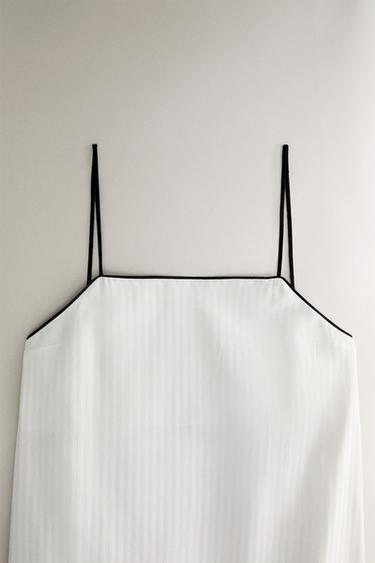 CHEMISE DE NUIT JACQUARD RAYURES - Blanc cassé de Zara - Image 1
