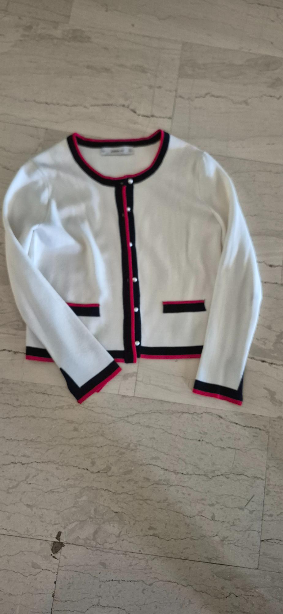 CARDIGAN WITH CONTRASTING PEARL BEADS - Image 4