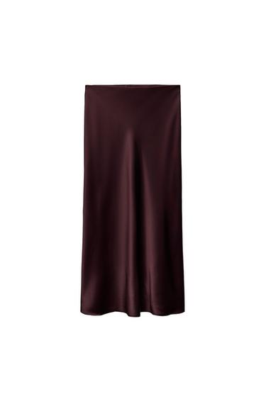 SATIN MIDI SKIRT