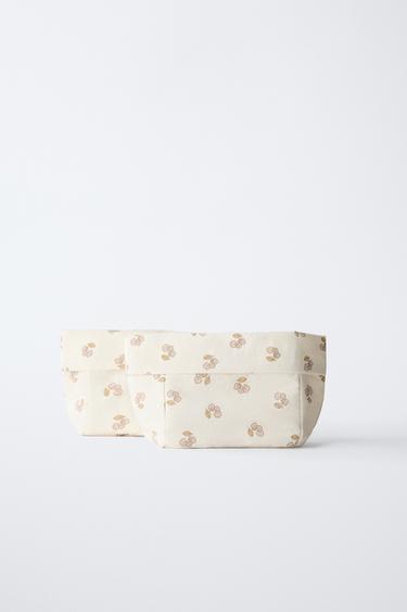 PACOTE DE CESTAS COM FLORES - Branco-cru da Zara