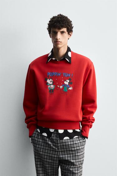 Zara MINNIE + MICKEY HARRY LAMBERT FOR ZARA X DISNEY SWEATSHIRT - Red