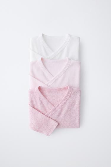 PACK TRES BODIES RIB CUELLO KIMONO - Rosa de Zara