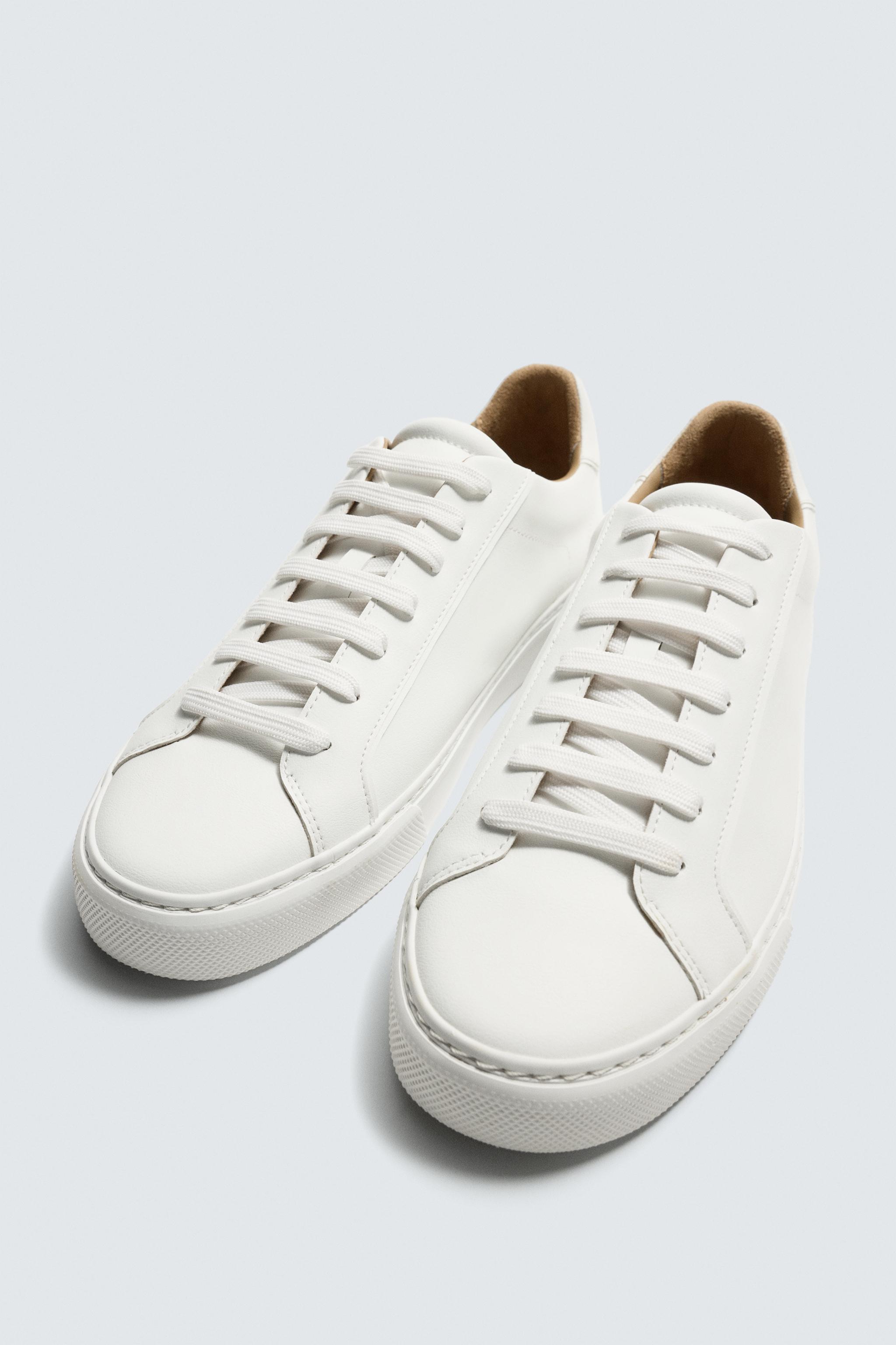 ZARA 靴 MINIMAL SNEAKERS - White | ZARA United States
