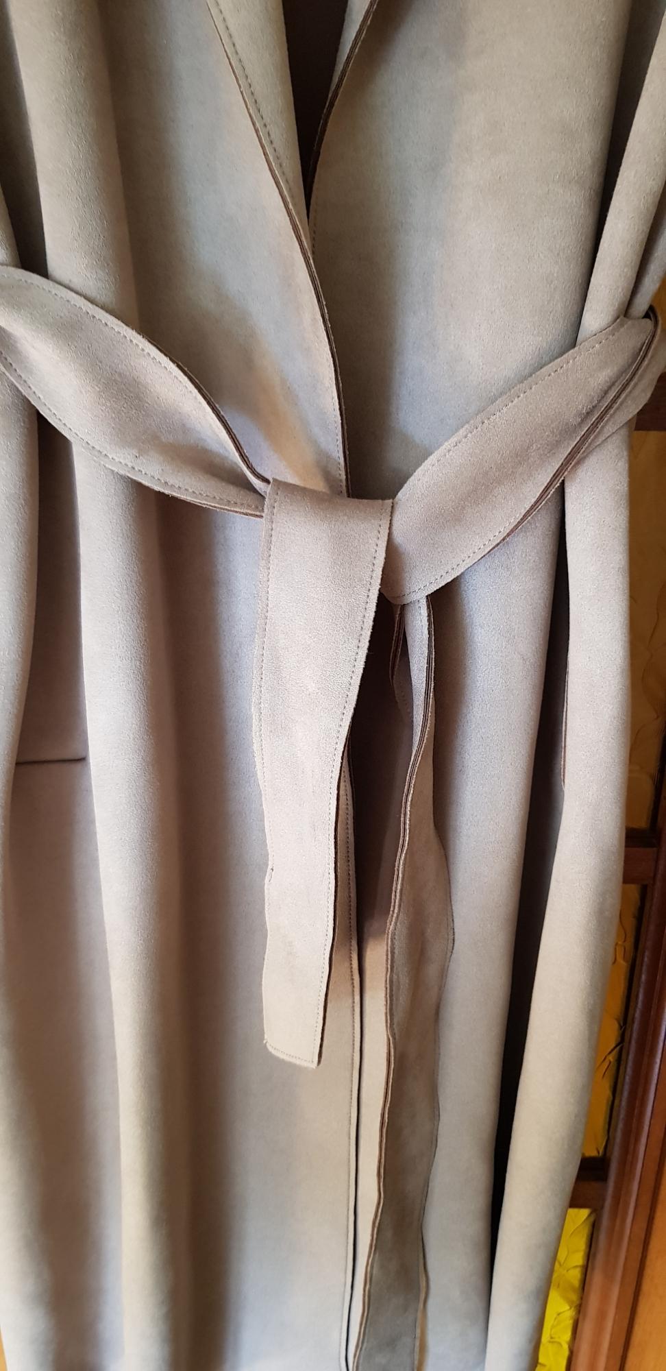 FAUX SUEDE BELTED TRENCH COAT - Image 4