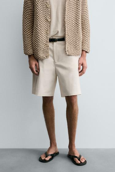 RELAXED FIT CHINO BERMUDA SHORTS - Oyster-white by Zara - Image 0