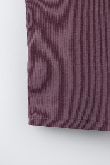 ENSEMBLE CÔTELÉ DÉLAVÉ T-SHIRT NAGEUR ET BERMUDA - Pourpre de Zara - Image 6