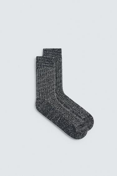 Zara 扭紋結構襪 - 斑紋藍色 - 圖片 0