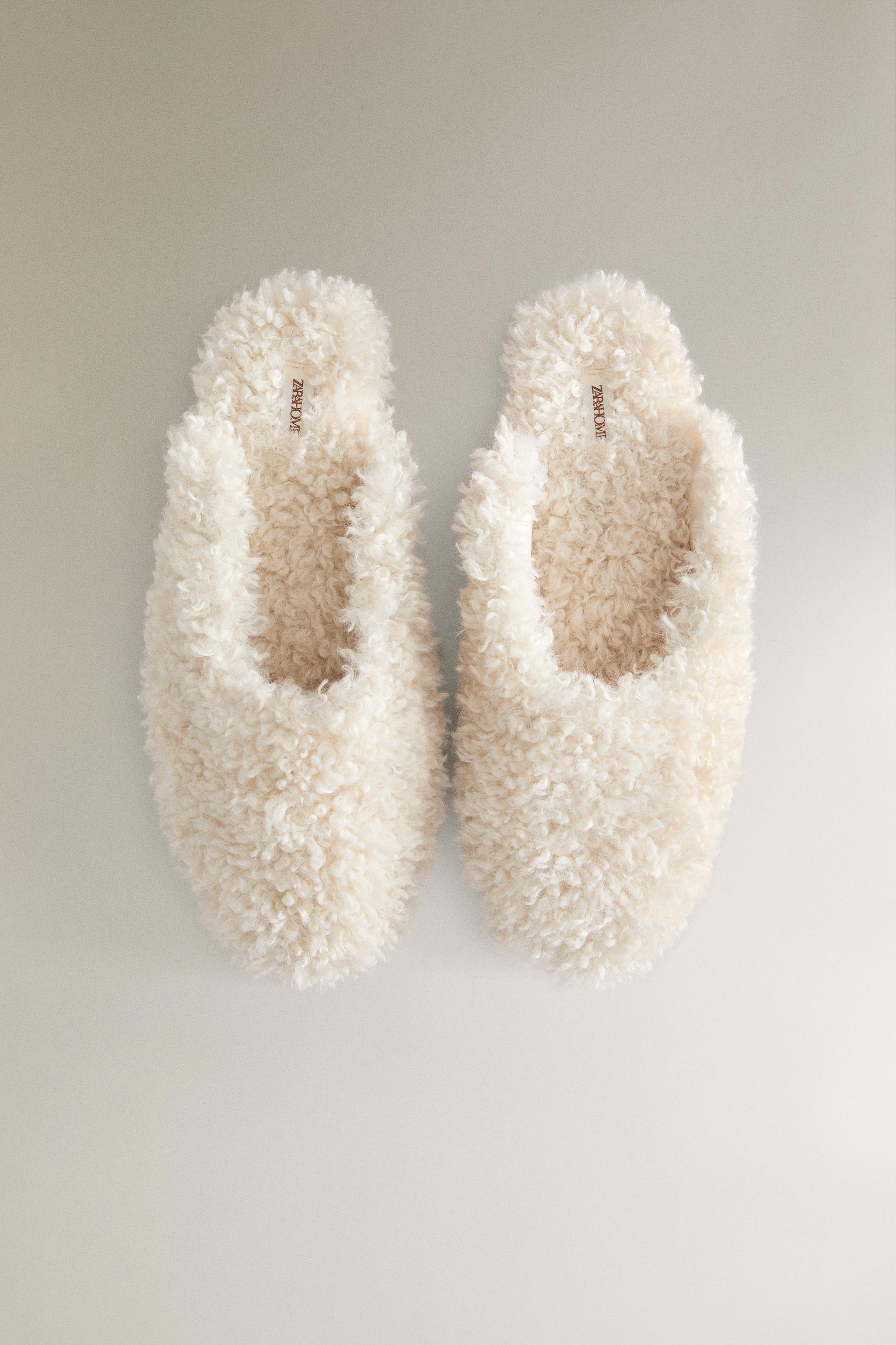 FAUX SHEARLING MULE SLIPPERS Beige ZARA Canada