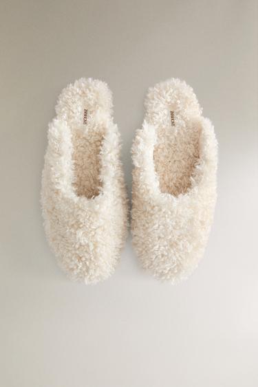 FAUX SHEARLING MULE SLIPPERS - Beige by Zara - Image 2