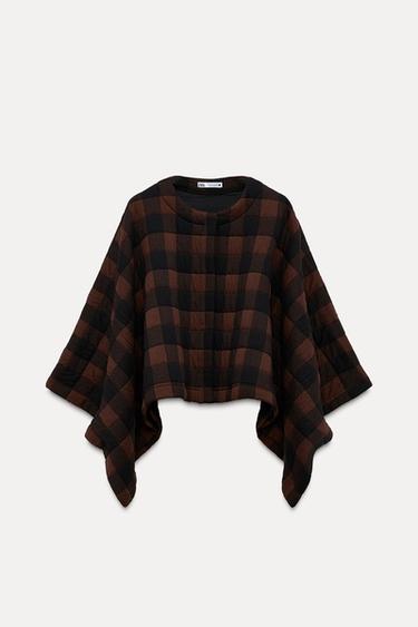 VESTE MATELASSÉE À CARREAUX - Noir / Marron de Zara - Image 4